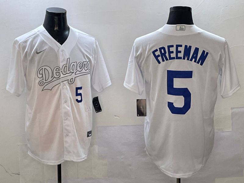 Men Los Angeles Dodgers 5 Freeman White Fashion Edition Game 2025 Nike MLB Jersey style 10